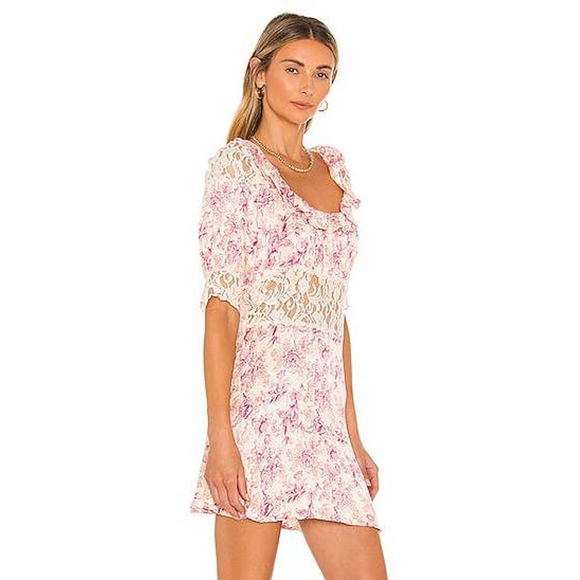 Free People Dresses & Skirts - Free People Lucie Mini Dress Pink Combo Size 6
